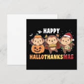 ハロウィン・サンクスギブス・モンキークリスマス 招待状 (正面/裏面)