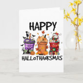 ハロウィン・サンクスmas カード (黄色い花)