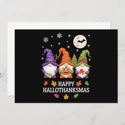 ハロウィン・サンクスmas・ノーム好きのためのハロウィンX'mas シーズンカード (正面/裏面)