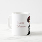 ハロウィン サーカス ハット ドクロ 女性 コーヒーマグカップ (正面左)