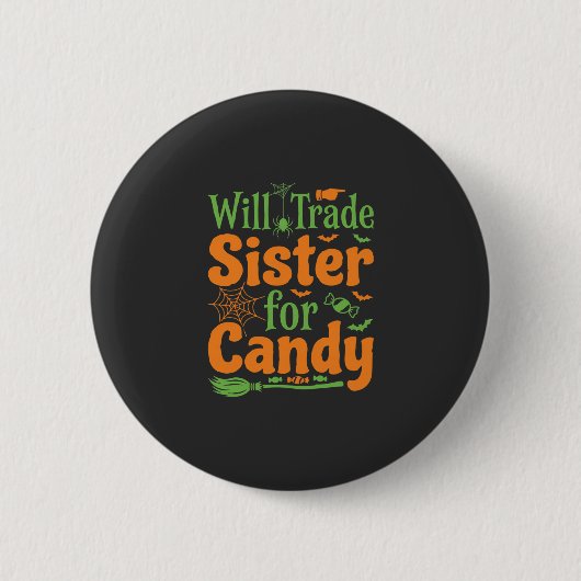 ハロウィン シスター キャンディ トレード デザイン_1 缶バッジ (正面)