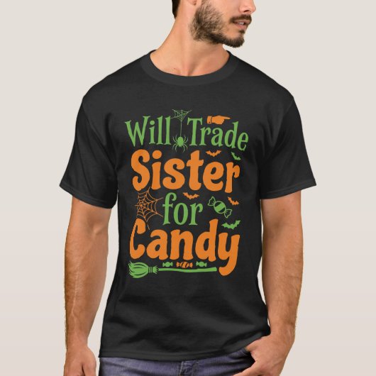 ハロウィン シスター キャンディ トレード デザイン_1 Tシャツ (正面)
