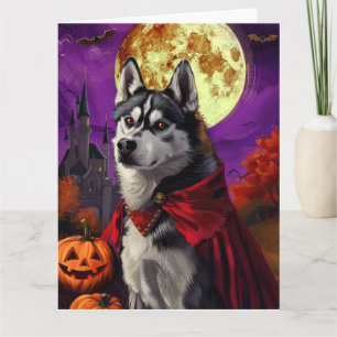 ハロウィン シベリアンハスキー 吸血鬼 パンプキン おばけ カード