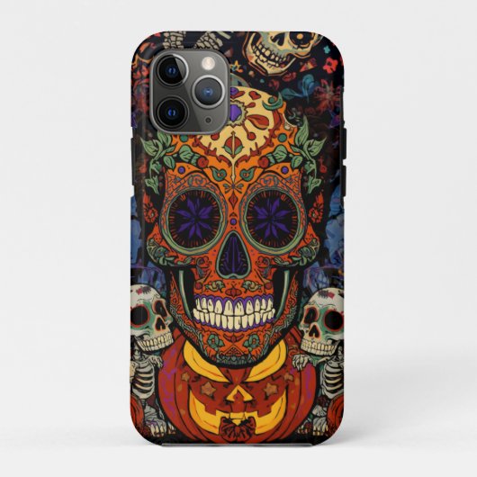 ハロウィン,シュガースカル パンプキン フィエスタ,カラベラ Case-Mate iPhoneケース (裏面)