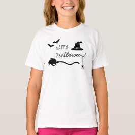 ハロウィン シルエット Happy Halloween テキスト Tシャツ