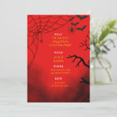 ハロウィン シンプル レッド パーティー カスタマイズ 招待状 (スタンド正面)