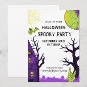 ハロウィン シンプル 招待状 (正面/裏面)