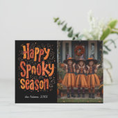 ハロウィン シーズン、ハロウィン 家族写真 ホリデー カード (スタンド正面)