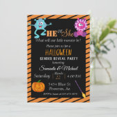 ハロウィン　ジェンダー　ベイビー　リベール　パーティー　モンスター　オレンジ 招待状 (スタンド正面)