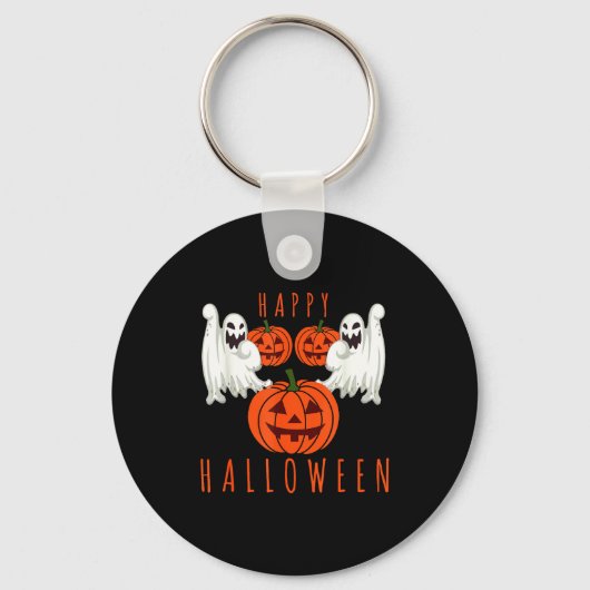 ハロウィン ジャックオランタン おばけ キーホルダー (正面)