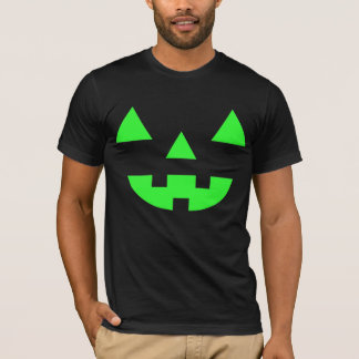 ハロウィン ジャックオランタン カボチャの顔 緑 Tシャツ