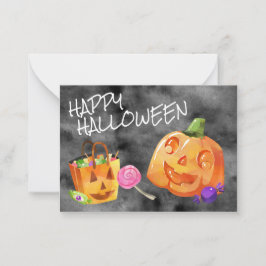 ハロウィン ジャックオランタン キャンディ オレンジ 黒 ノートカード