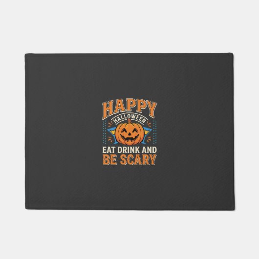 ハロウィン ジャックオランタン 食べる 飲む 怖い_1 ドアマット (正面)