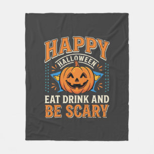 ハロウィン ジャックオランタン 食べる 飲む 怖い_1 フリースブランケット