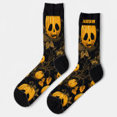 ハロウィン・ジャックオーランタンのかぼちゃとお化けの森 ソックス (左)