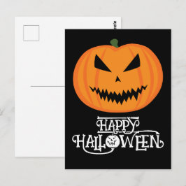 ハロウィン ジャックオーランタンのカボチャ ポストカード