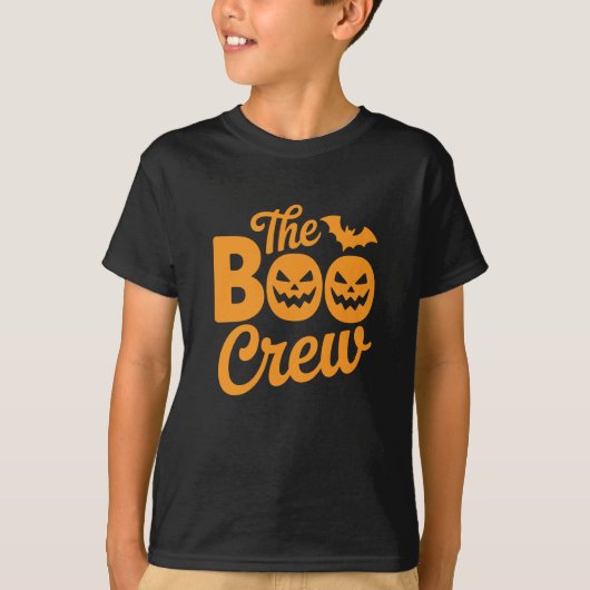 ハロウィン・ジャックオーランタン&コウモリ The Boo Crew Tシャツ (正面)