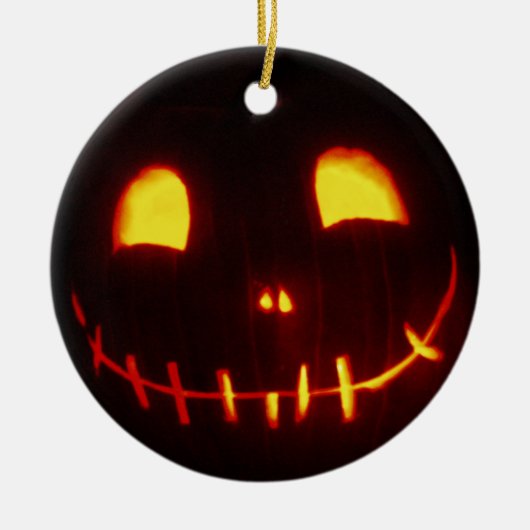 ハロウィン・ジャックオーランタン セラミックオーナメント (正面)