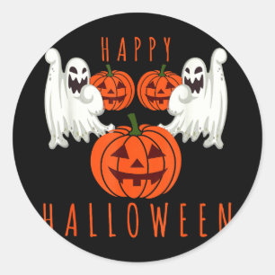 ハロウィン ジャックオーランタン 怖い お化け カボチャ 顔 ラウンドシール