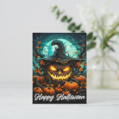 ハロウィン ジャックオーランタン 悪魔的イラスト ポストカード (スタンド正面)