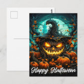 ハロウィン ジャックオーランタン 悪魔的イラスト ポストカード (正面/裏面)