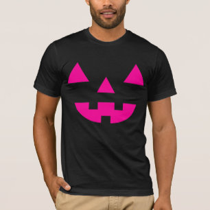 ハロウィン ジャック・オ・ランタン かぼちゃの顔 ピンク Tシャツ