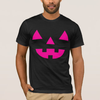 ハロウィン ジャック・オ・ランタン かぼちゃの顔 ピンク Tシャツ