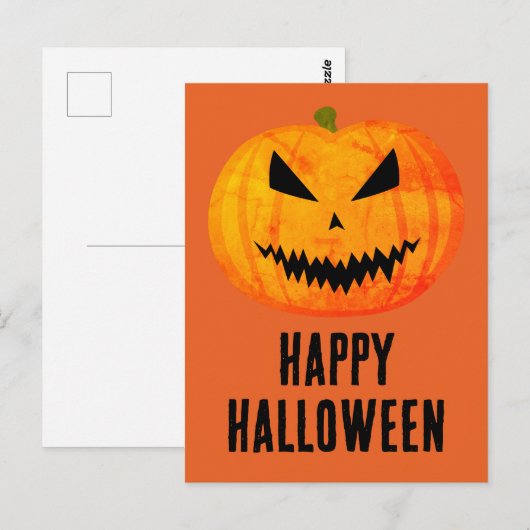 ハロウィン ジャック・オ・ランタン かぼちゃ ポストカード (正面/裏面)