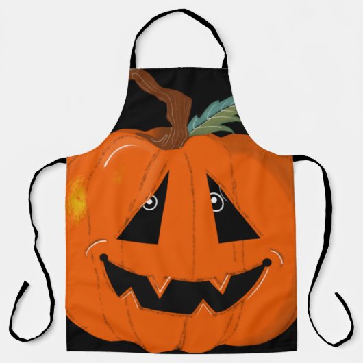 ハロウィン ジャック・オ・ランタン イラストアート エプロン (正面)