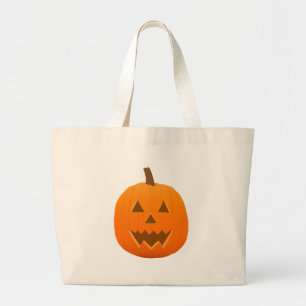 ハロウィン:ジャック·オ·ランタン：カボチャ：バッグ ラージトートバッグ