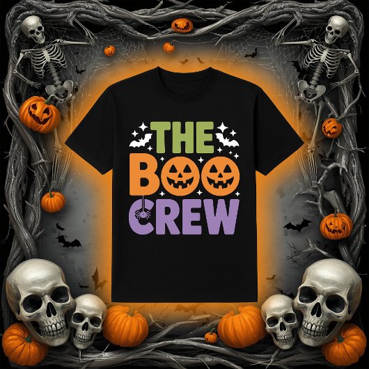 ハロウィン・ジャック・オ・ランタン&クモのThe Boo Crew Tシャツ