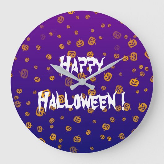 ハロウィン ジャック パンプキン ラージ壁時計 (正面)