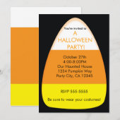 ハロウィン スイート キャンディ コーン パーティーの招待状 招待状 (正面/裏面)