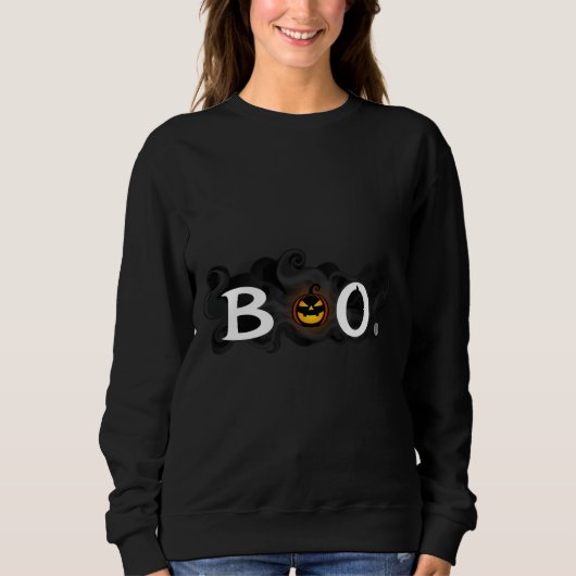 ハロウィン スウェットシャツ – “BOO” ユニークプリント (正面)