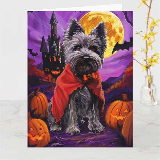 ハロウィン スカイテリア 吸血鬼 パンプキン スケアリー カード (黄色い花)