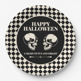 ハロウィン スカル おもしろ ブラック ペーパー プレート
