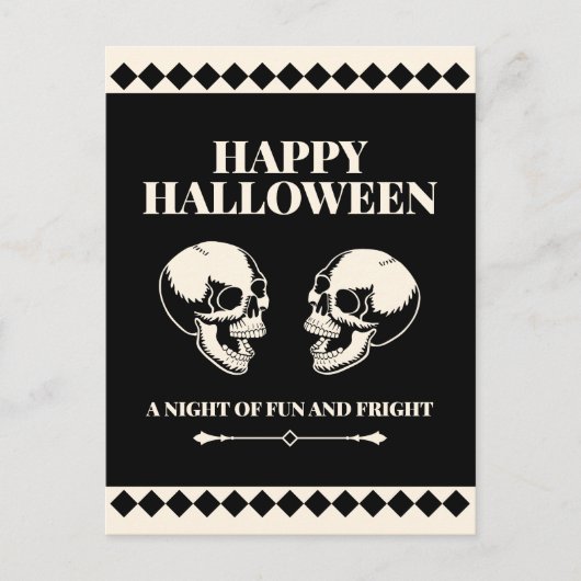 ハロウィン スカル お笑い シーズンポストカード (正面)
