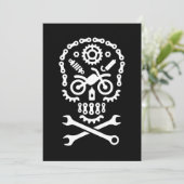 ハロウィン スカル オートバイ モトクロス バイク 招待状 (スタンド正面)