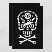 ハロウィン スカル オートバイ モトクロス バイク 招待状 (正面/裏面)