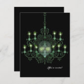 ハロウィン スカル シャンデリア ウェディング 招待状 (正面/裏面)