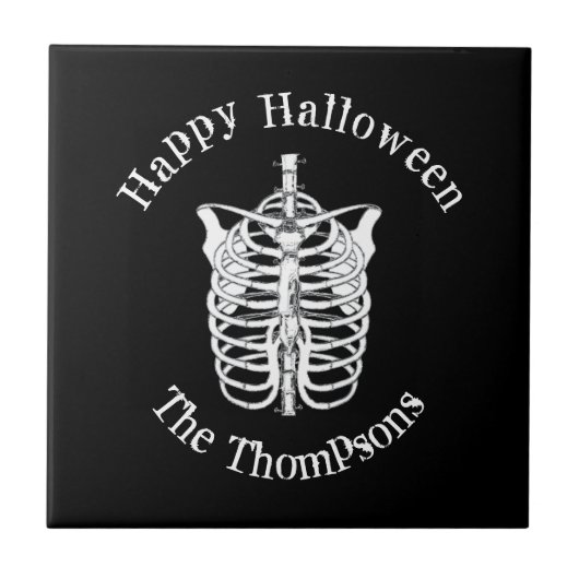 ハロウィン スカル シンプル タイル (正面)