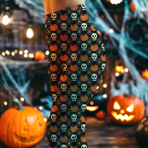 ハロウィン スカル＆パンプキン柄 レギンス