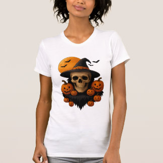 ハロウィン スカル パンプキン 魔法使いの帽子 Tシャツ