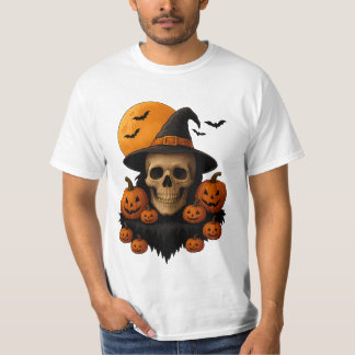 ハロウィン スカル パンプキン 魔法使いの帽子 Tシャツ