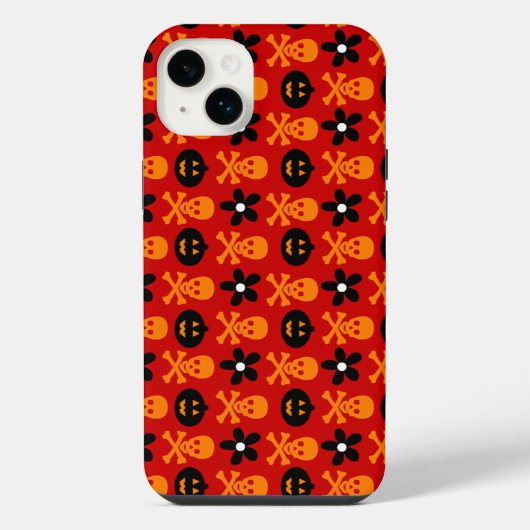ハロウィン スカル & パンプキン iPhoneケース (裏面)