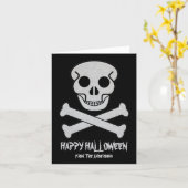 ハロウィン スカル＆ボーンズ グリーティングカード (黄色い花)