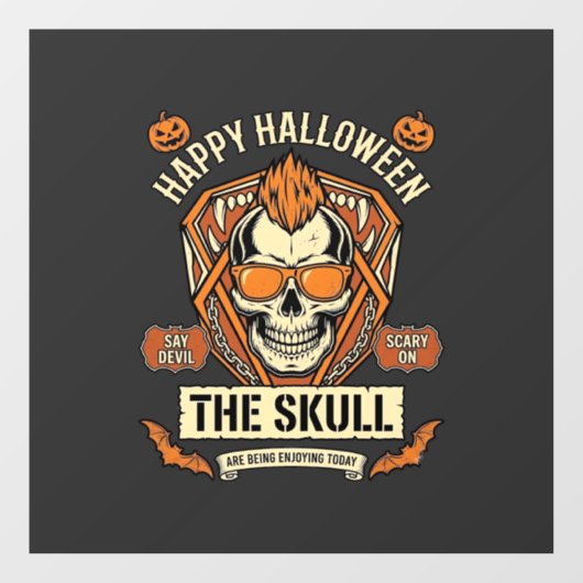 ハロウィン スカル モヒカン サングラス パンプキン B ウィンドウサイン (シート)