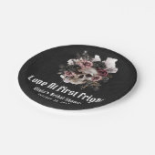 ハロウィン スカル ラブ アット ファースト フライト ブライズシャワー ペーパープレート (アングル)