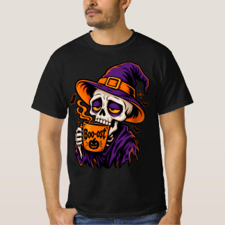 ハロウィン スカルTシャツ コーヒー中毒の魔法使い Tシャツ