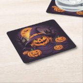ハロウィン- スクエアペーパーコースター (アングル)